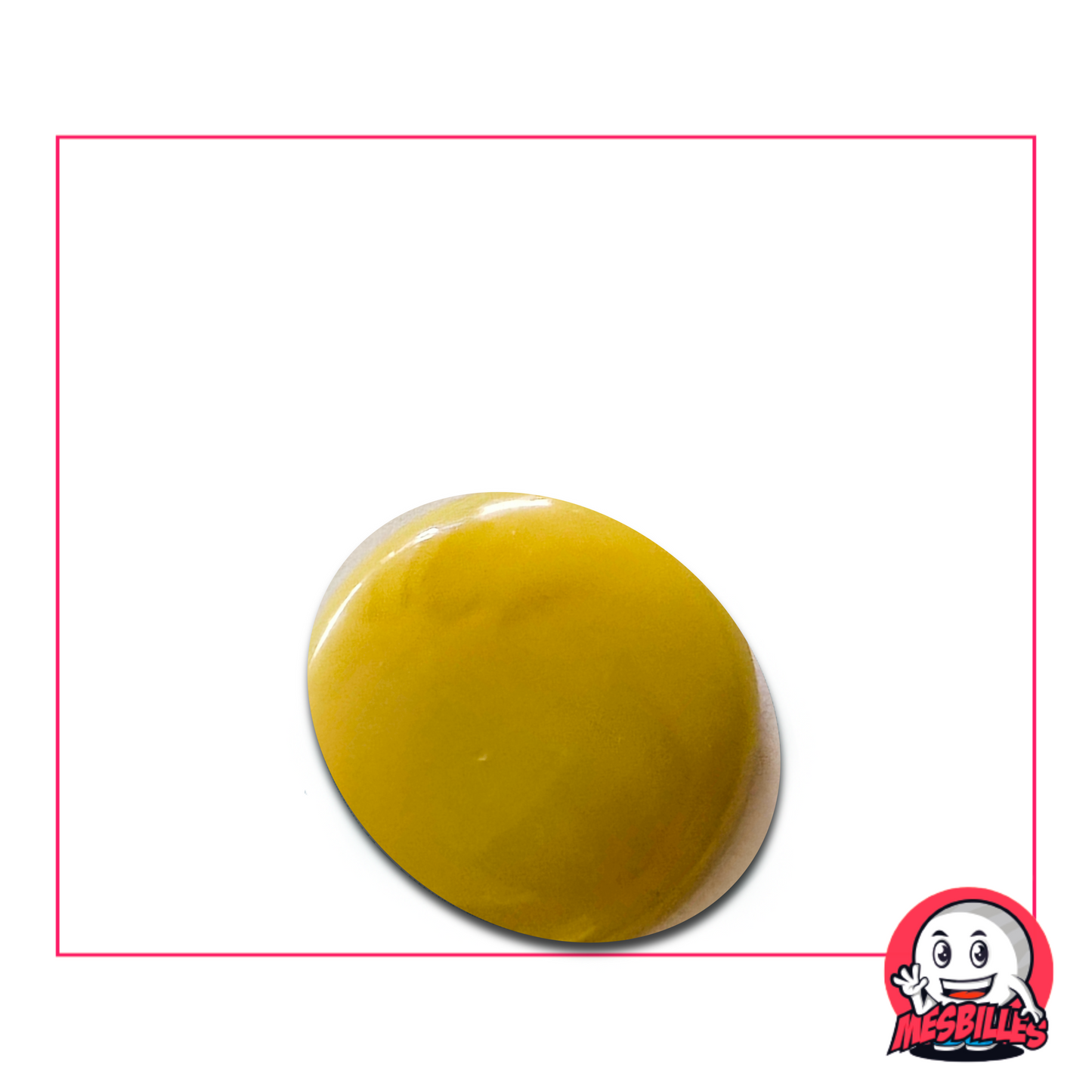 Flache Murmeln, matt, beige, 30 mm, mit dem Namen „Perle DaVinci“ – einzeln erhältlich auf MeineMurmeln.de