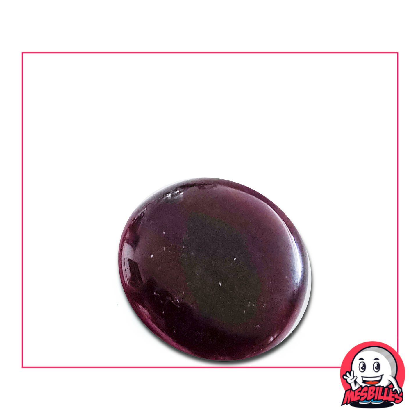 Flache Murmeln, transluzent, hellviolett, 30 mm, mit dem Namen „Licht Violett-Hell“ – einzeln erhältlich auf MesBilles