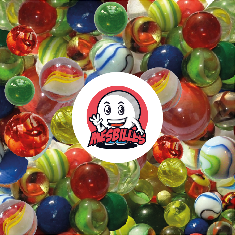 Ensemble 55 Billes Starter MesBilles : billes multicolores classiques et brillantes, idéales pour jouer et commencer sa collection