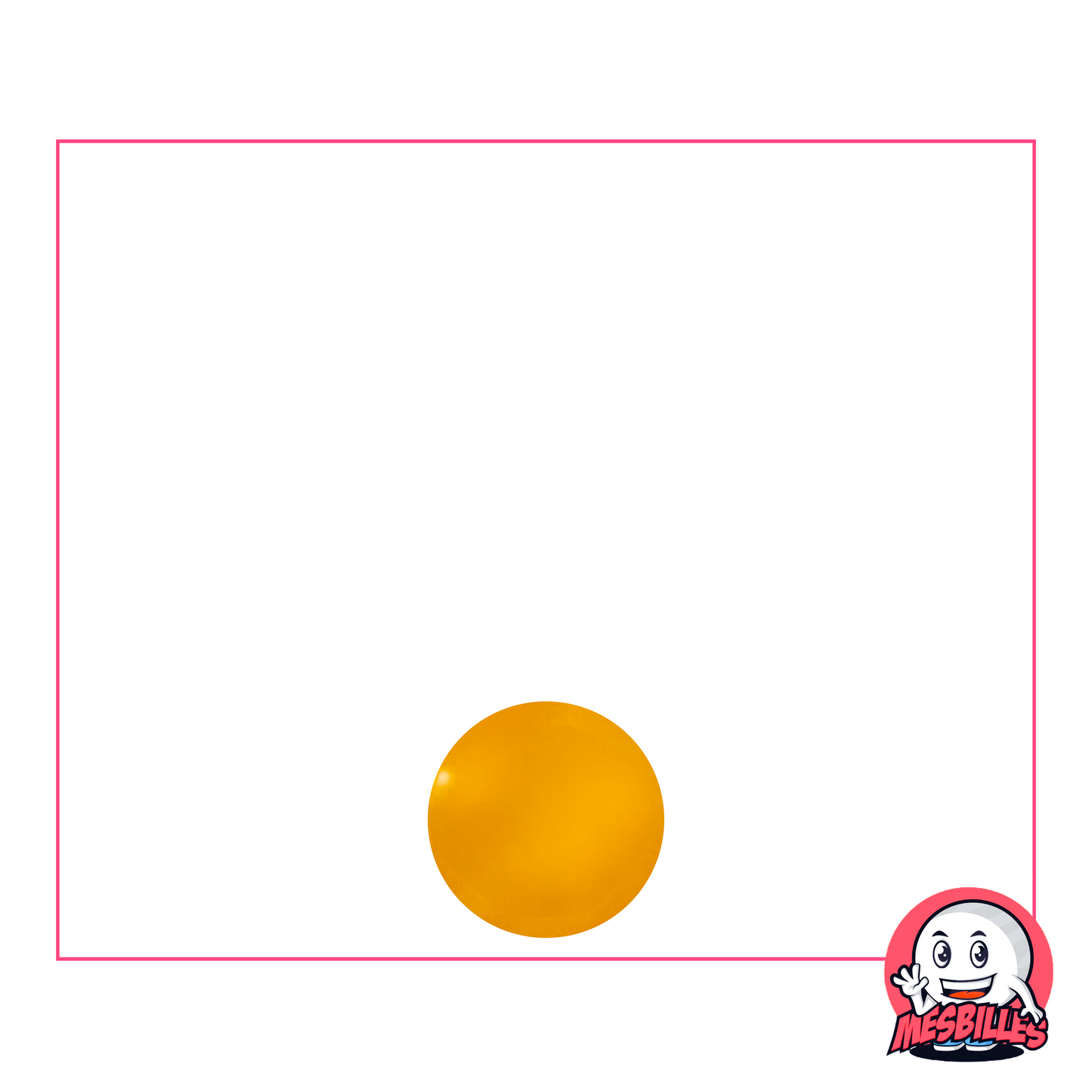 1 Murmeln Perlmuttene matt orange 14 mm auf weißem Hintergrund mit Logo MeineMurmeln