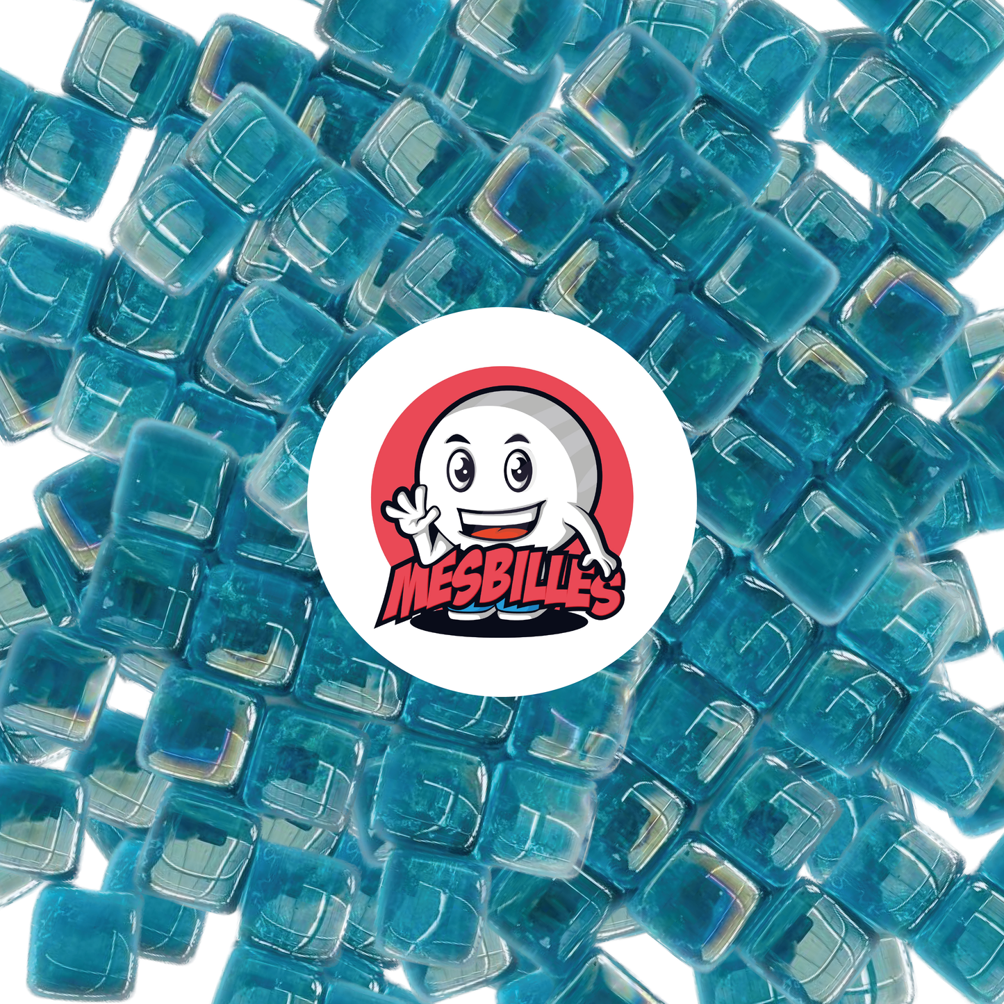 1 Murmel Quadrat Blau