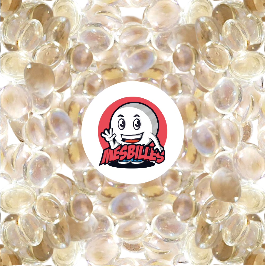 1 Bille Plate Irisée Cristal 18 mm