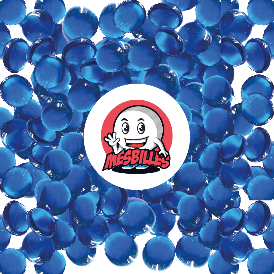 1 Flache Murmeln Licht Blau 18 mm