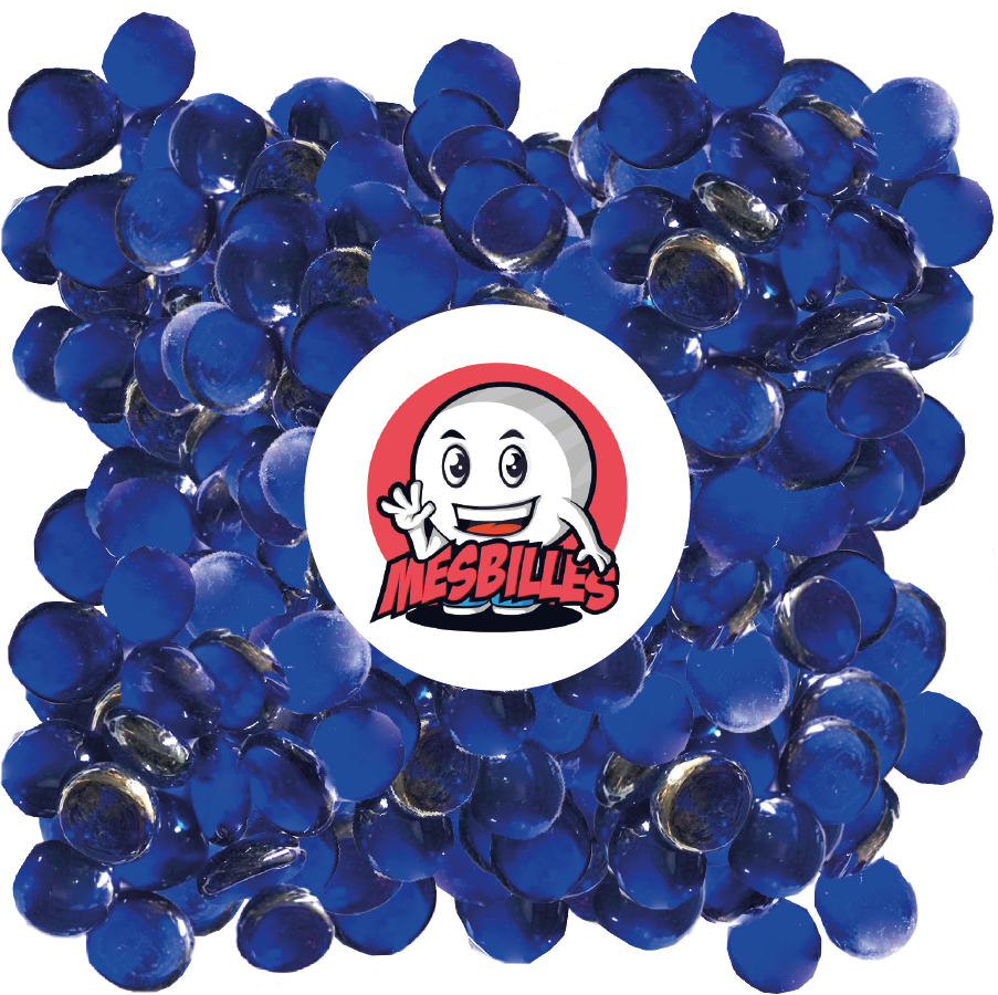 1 Flache Murmel 18 mm Loupe Blau-Nacht