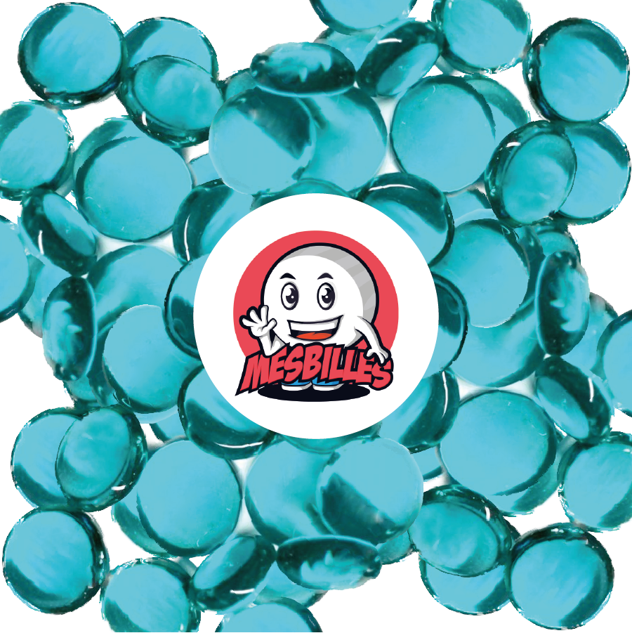 1 Flache Murmeln Licht Hellblau 18 mm