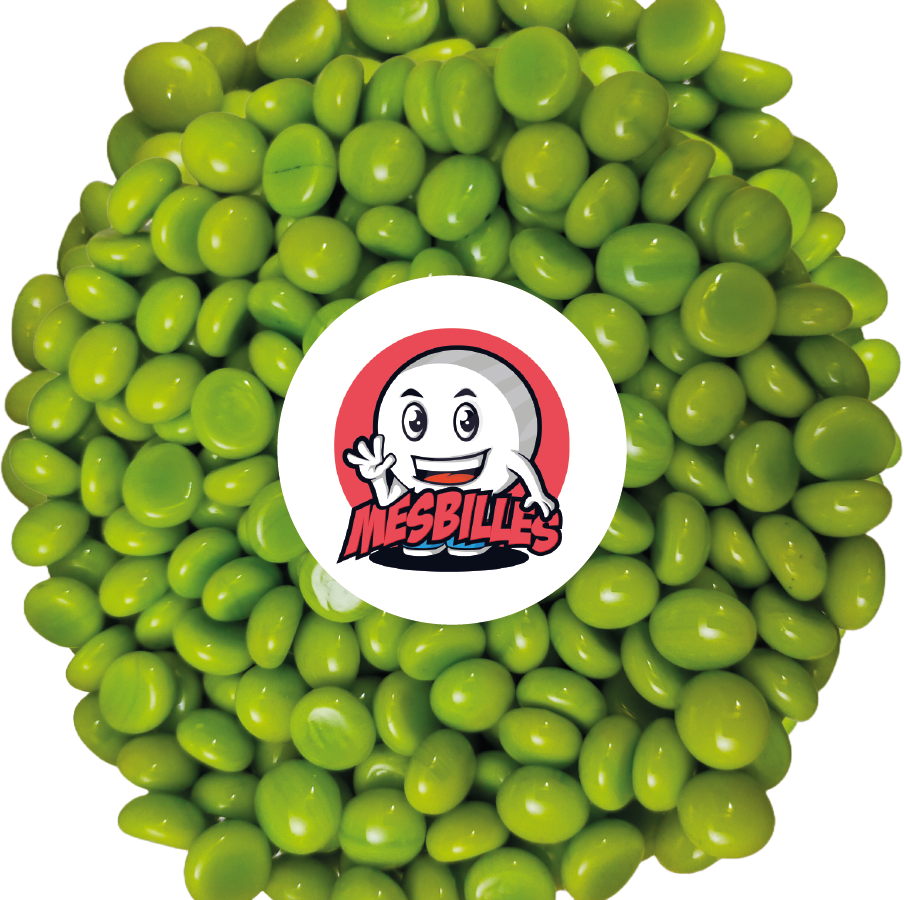 1 Flache Murmel 12 mm Perle Zitronengrün