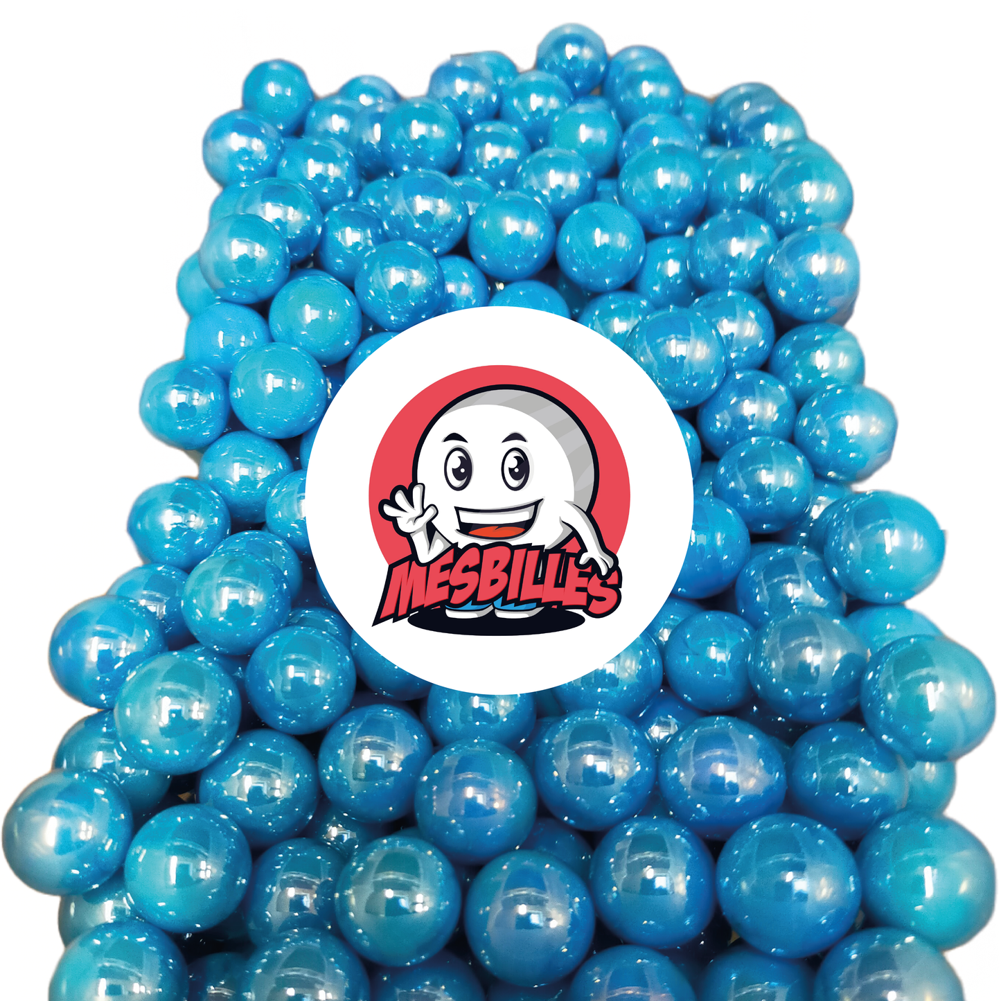 1 Murmeln Glänzend Hellblau 16 mm