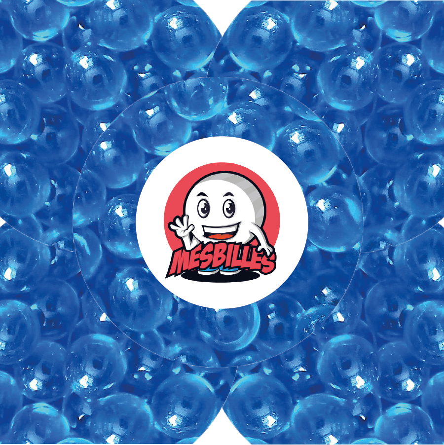 1 Bille verre de bohème Loupe Bleu 08 mm