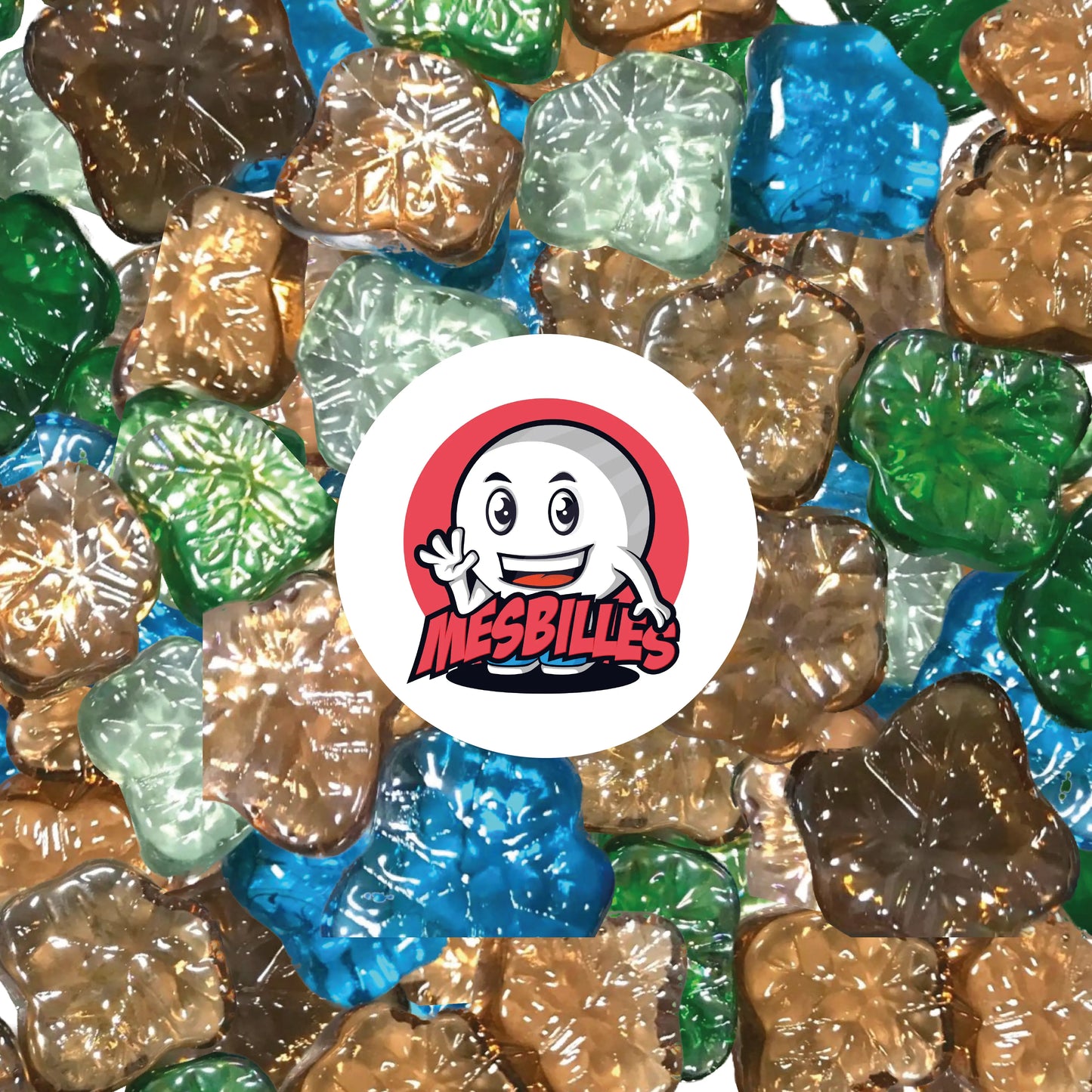 1 Murmel Ahornblatt Blau