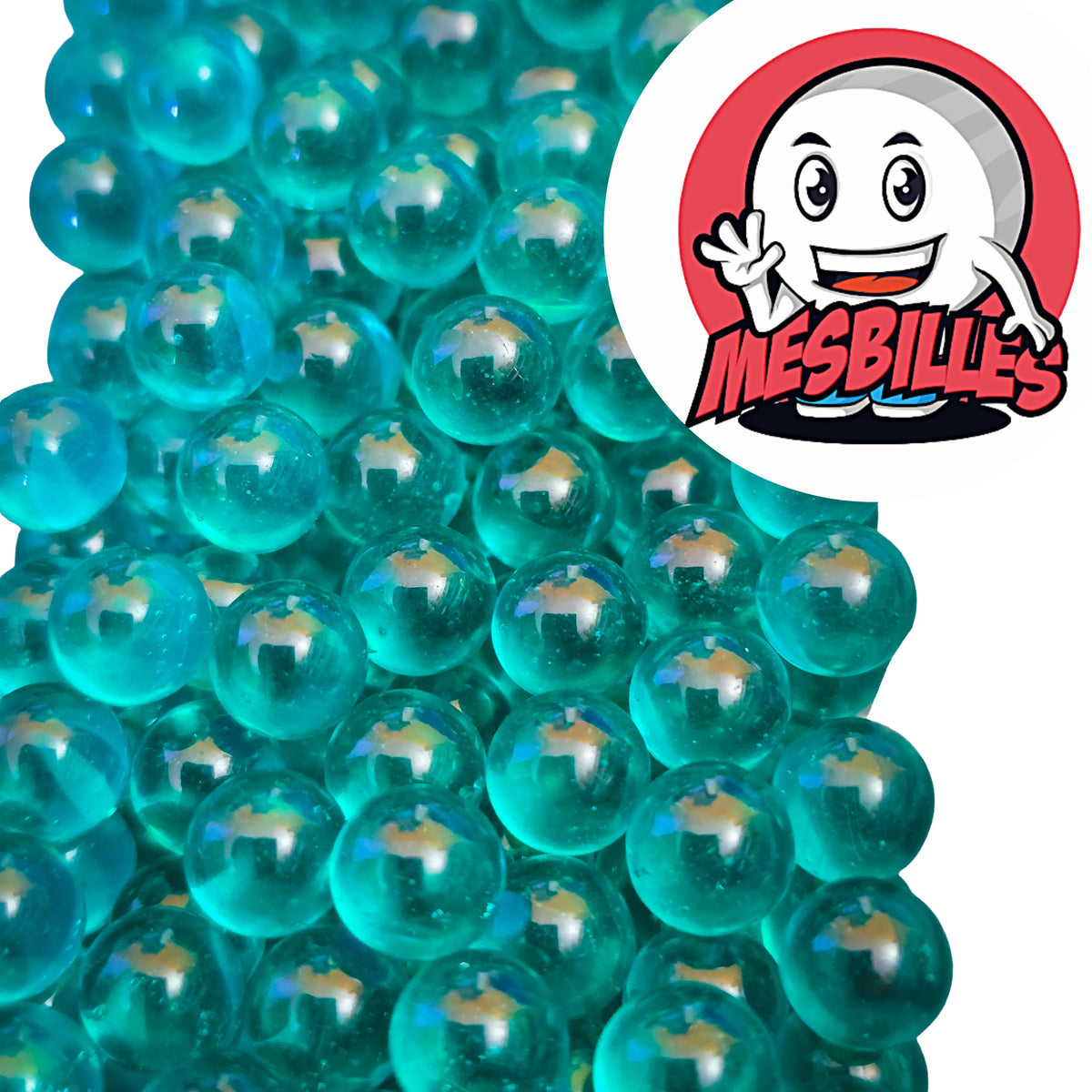 1 Bille verre Bohême Bleu-Canard 12 mm
