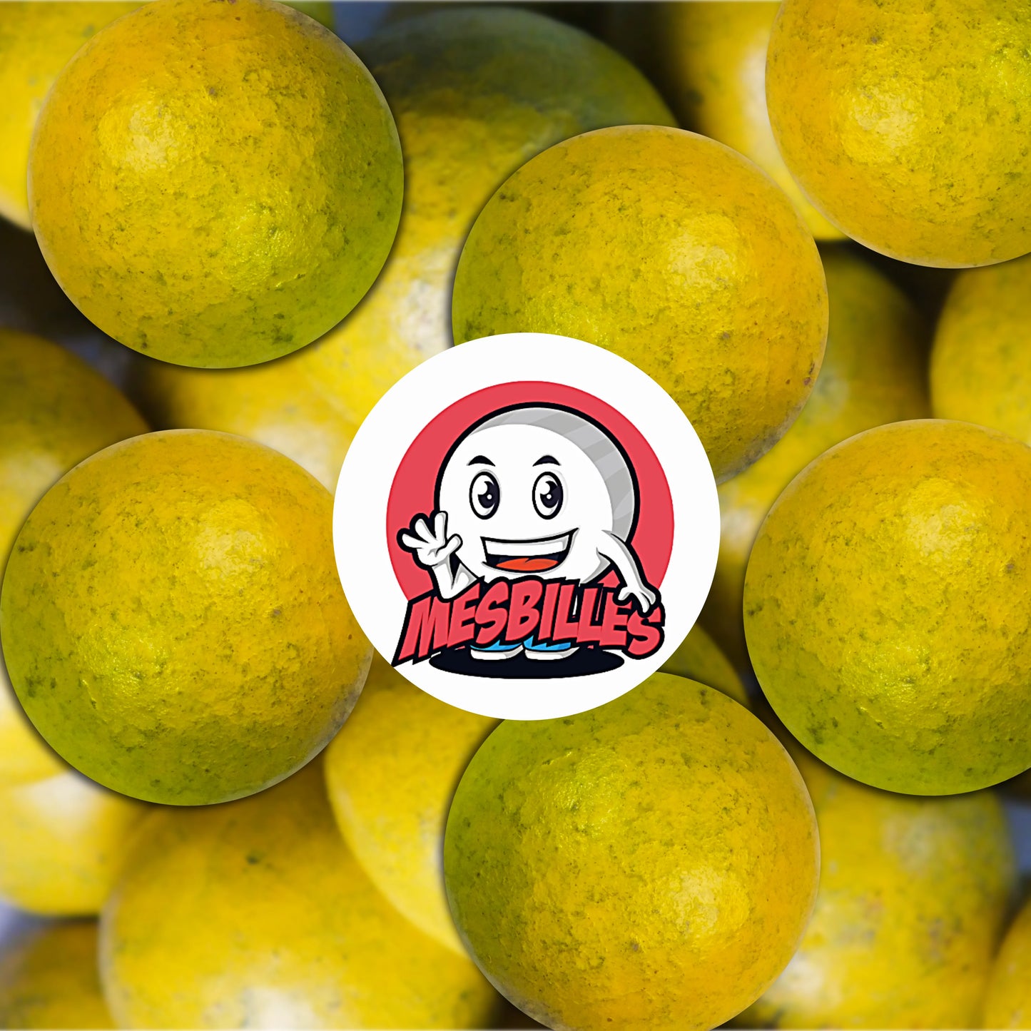 Billes en terre jaunes 16 mm, fabrication artisanale française avec texture mate et charme traditionnel