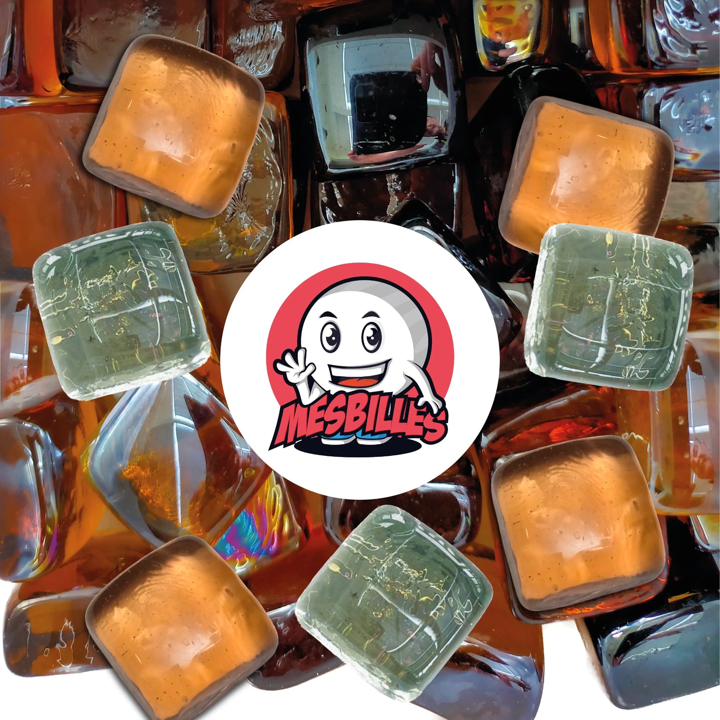 1 Murmeln Quadrat Kristall