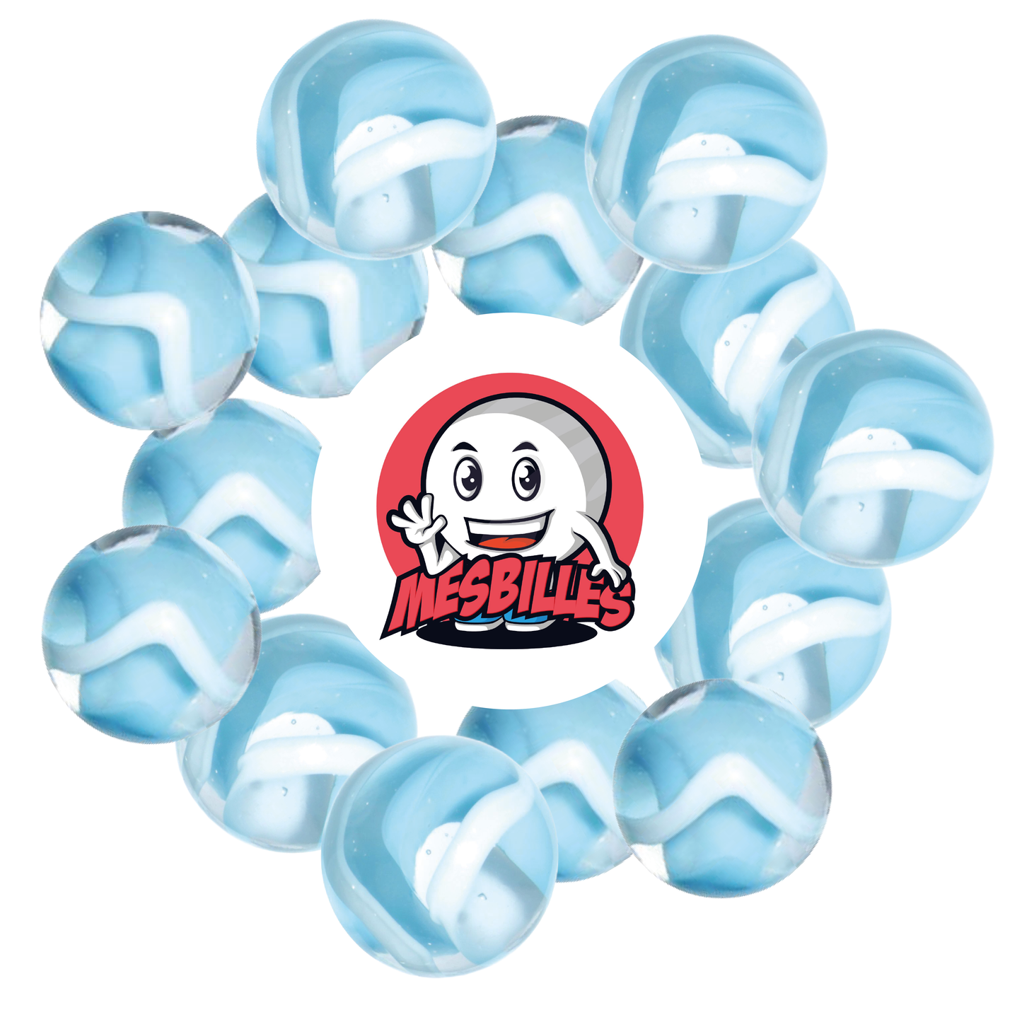 1 Murmel Schnee 22 mm