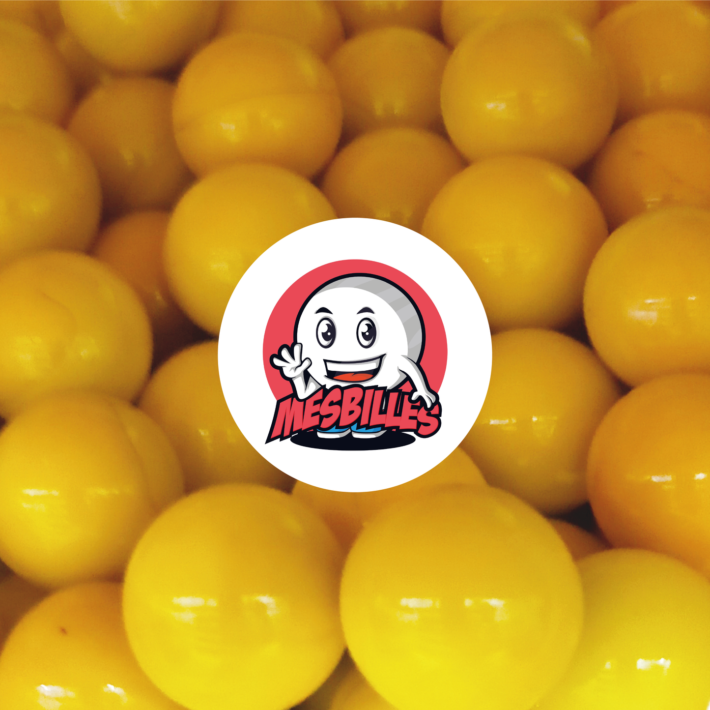 1 Gelbe Murmel Perle 25 mm