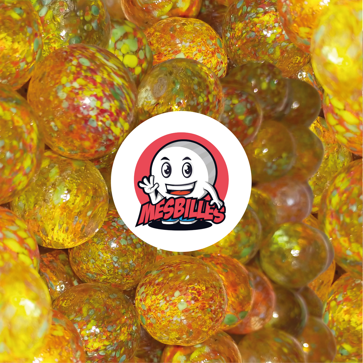 1 Murmeln Planet Gelb 25 mm