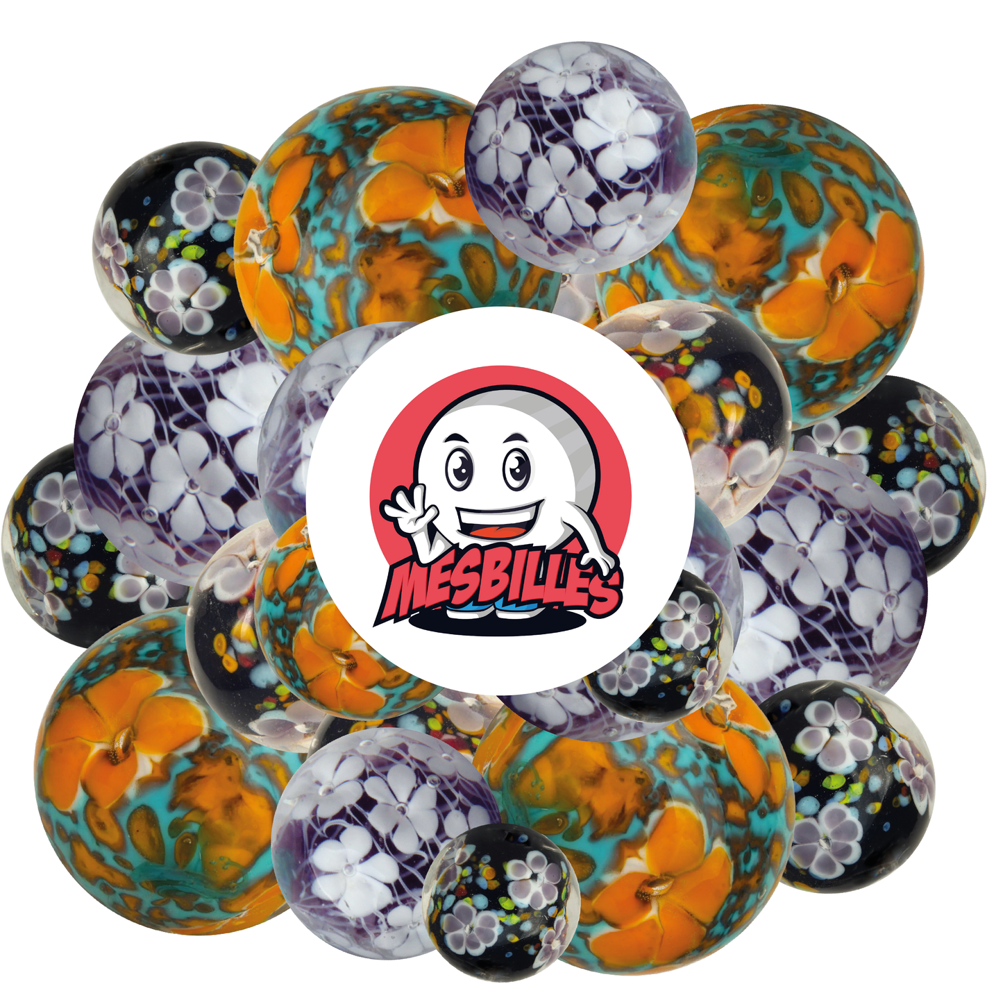 1 Bille Art Tapis Floral Violet 16 mm