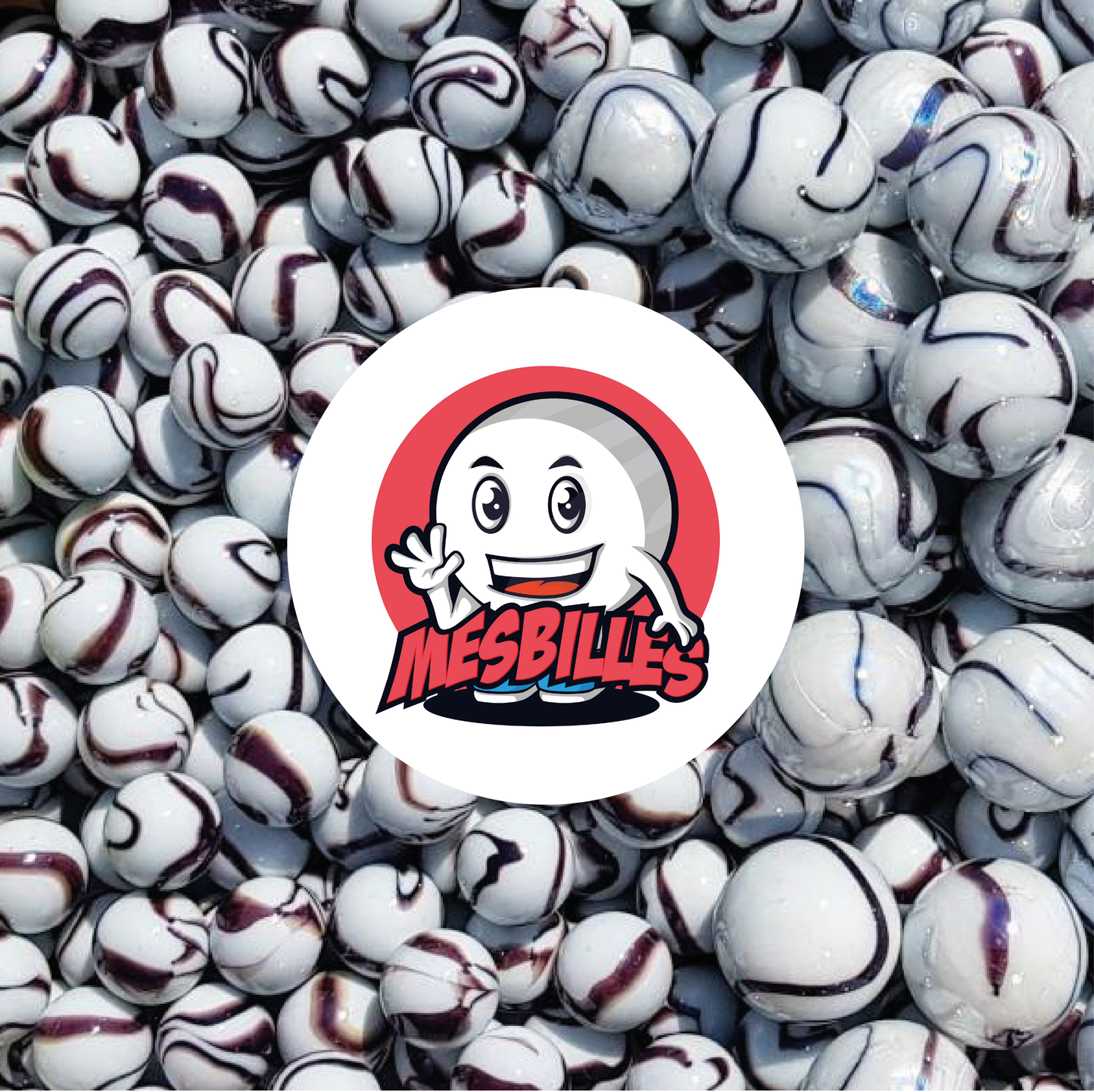 1 Bille Zèbre Marron 16 mm