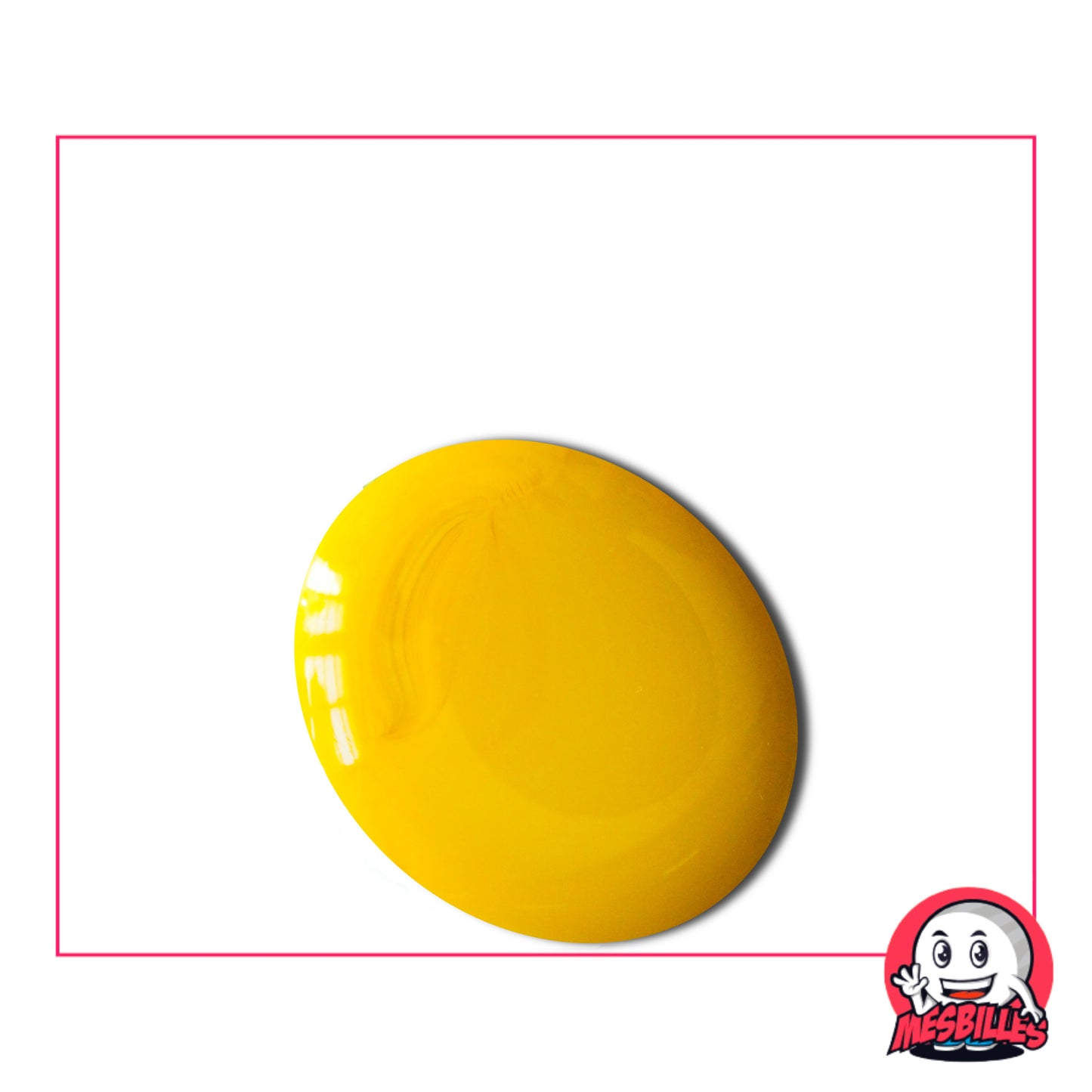 Bille plate Perle Jaune 30 mm, au jaune vif et éclatant, idéale pour décoration, collection ou créations artistiques