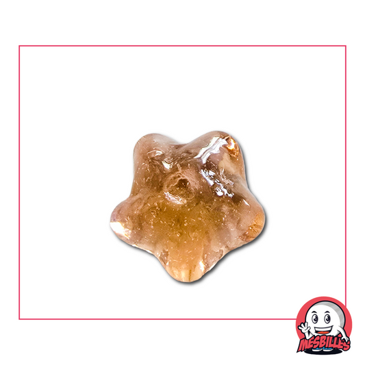 Tauchen Sie ein in die Eleganz der Murmeln Stern Pfirsich, einem transluzenten Schmuckstück in Rosatönen.