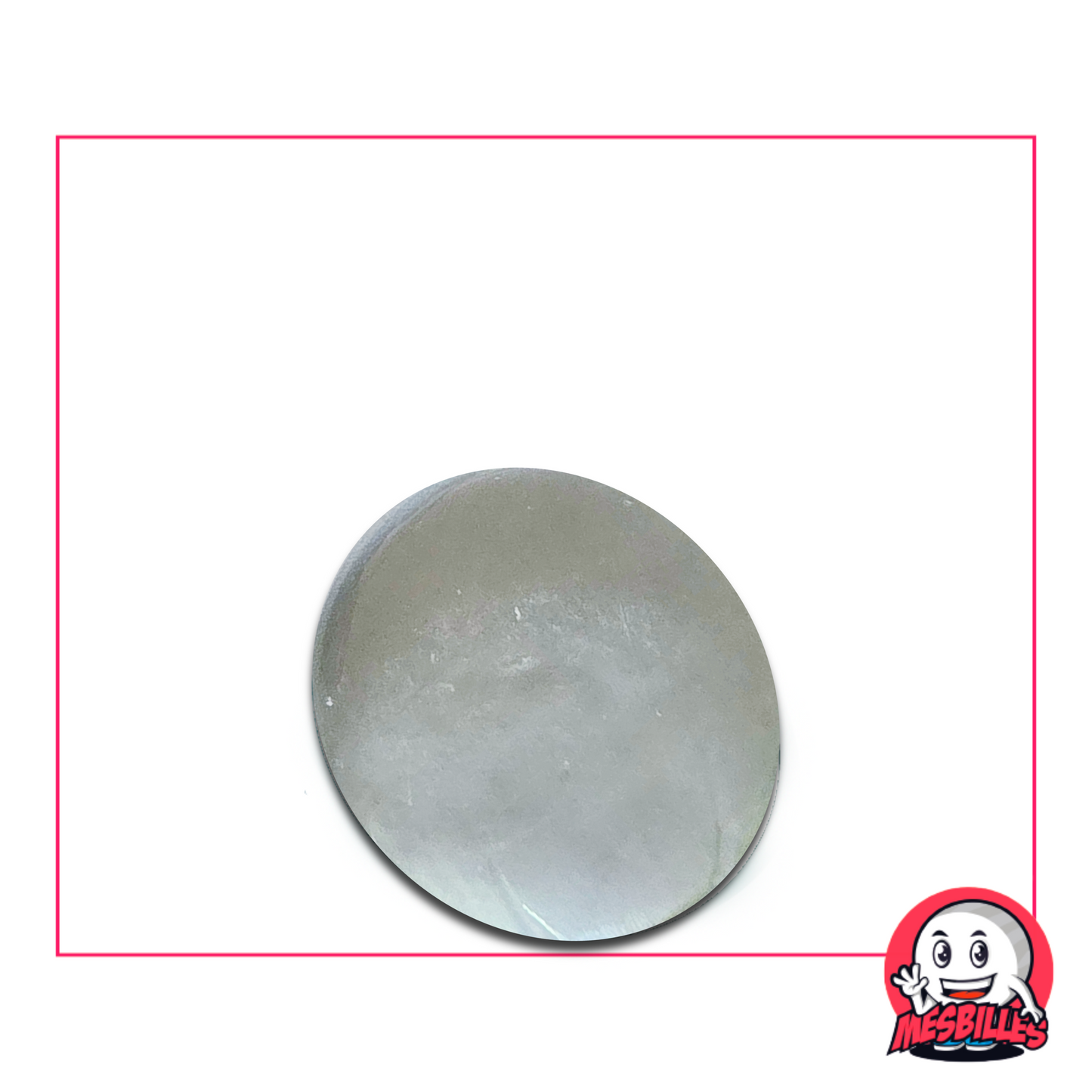 Bille plate translucide incolore 30 mm nommée Loupe Cristal – vendue à l’unité sur MesBilles.fr