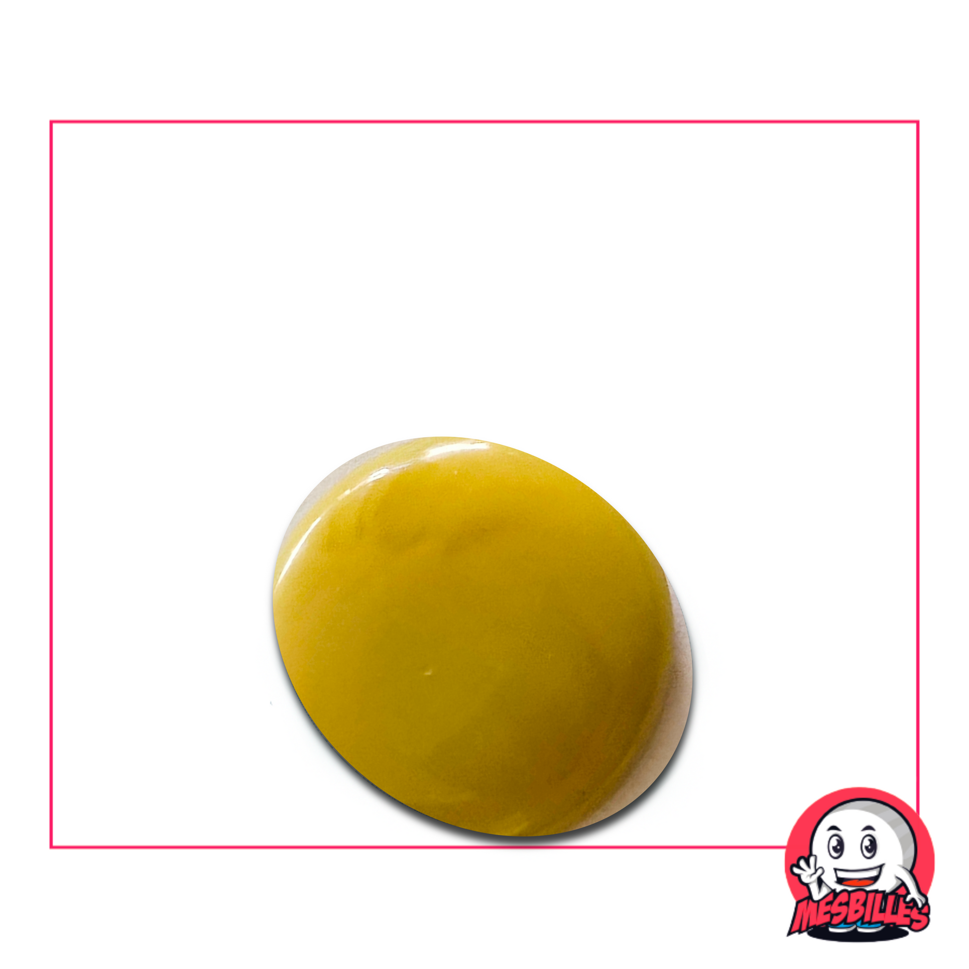 Flache Murmeln, matt, beige, 30 mm, mit dem Namen „Perle DaVinci“ – einzeln erhältlich auf MeineMurmeln.de