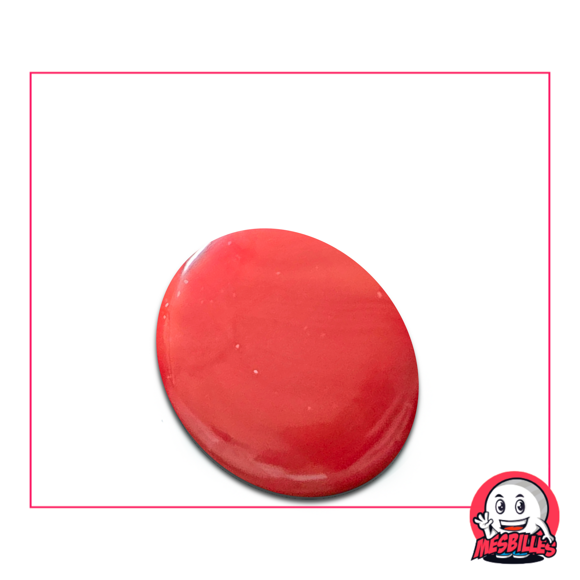 Flache Murmeln, mattrot, 30 mm, namens Perle Coquelicot – einzeln erhältlich auf MeineMurmeln.de