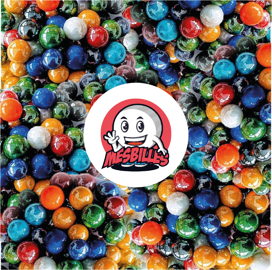 Ensemble 100 Billes Ultra Brillantes MesBilles : billes ludiques aux couleurs vives et à la brillance intense, idéales pour collection et jeu