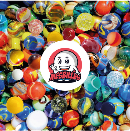 Ensemble 100 Billes Toutes Différentes MesBilles : lot varié de billes aux couleurs éclatantes et designs variés, idéal pour collection et jeu