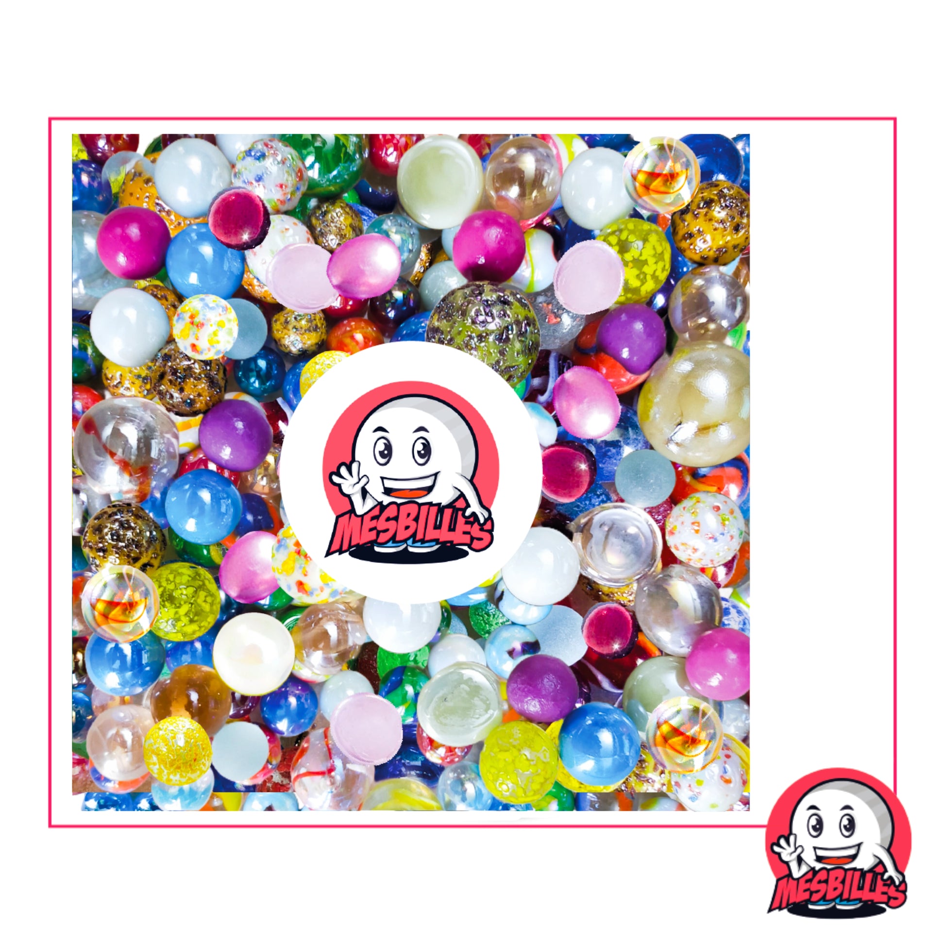 Collection MesBilles Filles : assortiment de 100 billes colorées aux tons pastel et scintillants, idéal pour jouer et collectionner