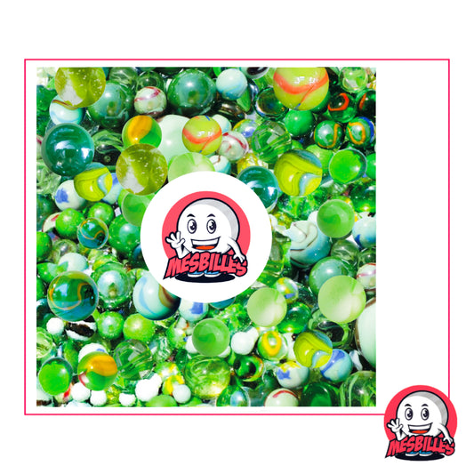 Collection MesBilles Multi Verts : assortiment de 100 billes vertes et marbrées, avec nuances claires et foncées éclatantes