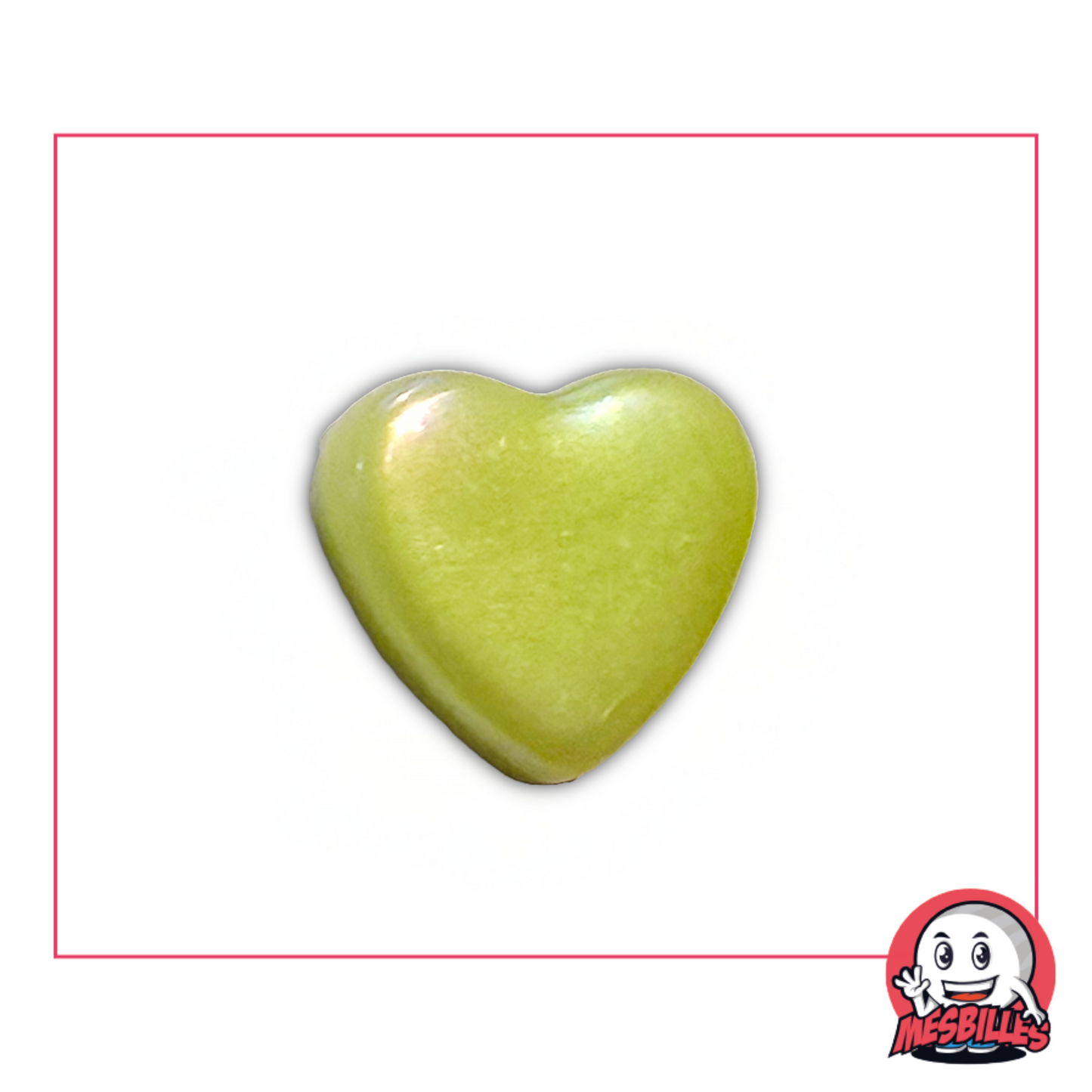 1 Bille Coeur Vert-Jaune Glossy extra plate