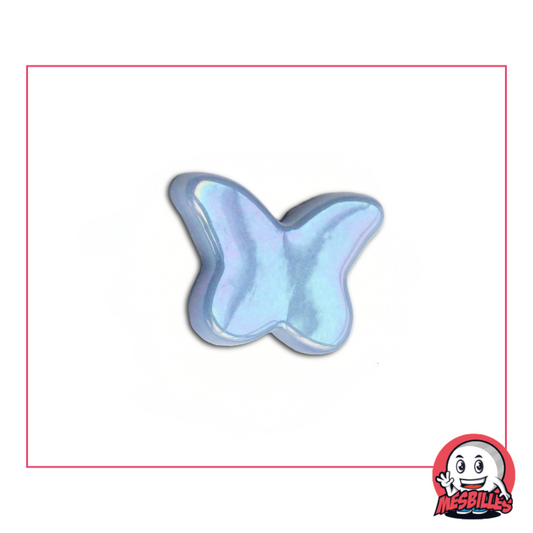 1 Bille Papillon Bleu Glossy Extra Plat