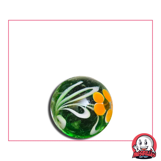 Apprenez la persévérance avec la Bille d'Art Florale Vert, la bille d'art qui fait germer la persévérance.