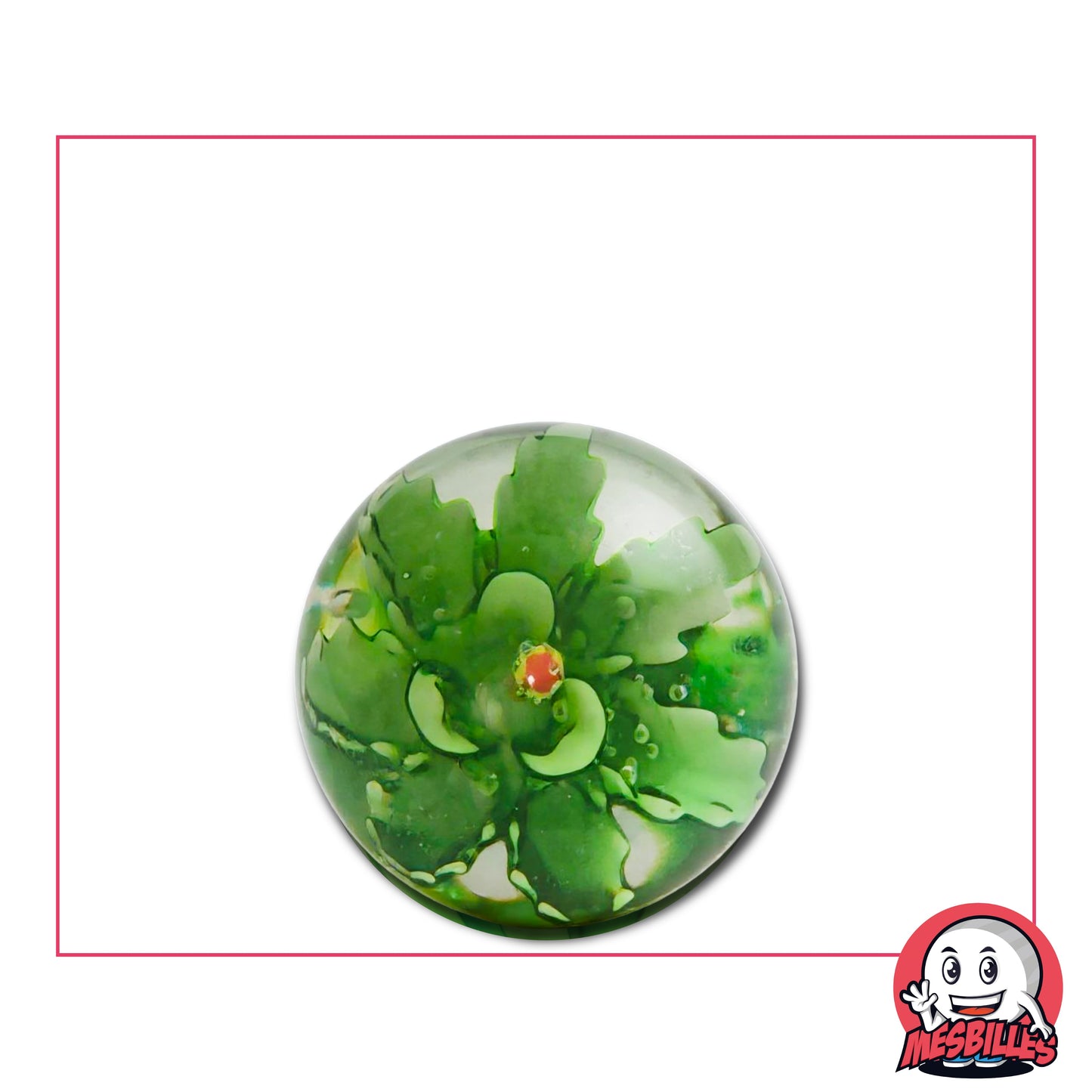 Bille d'Art Pissenlit Vert, bille de 25 mm