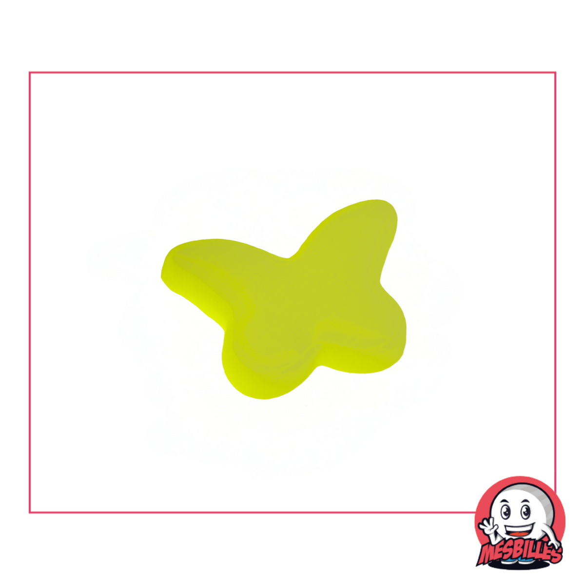 1 Bille Papillon Vert Glossy extra plat