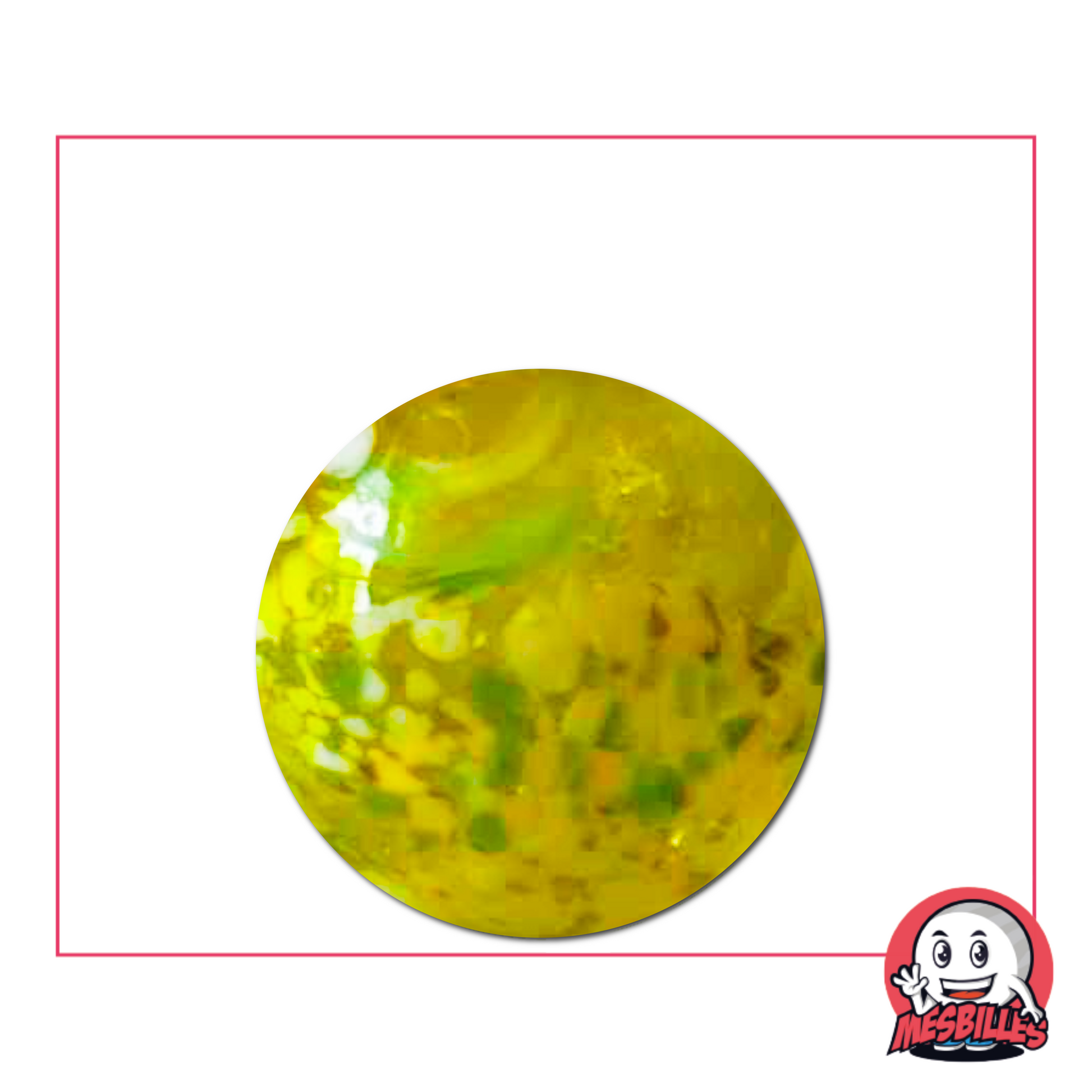 Grün-gelbe Flyer-Murmel 25 mm – Glänzend und einzigartig | MeineMurmeln