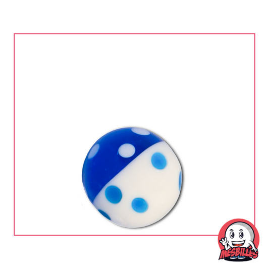 Bille d'art  bleu et blanc 16 mm, motif marinière à petits pois