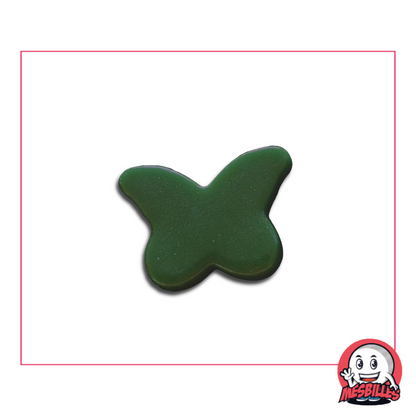 Bille papillon vert nuit perle extra plate – vue de face, isolée sur fond neutre
