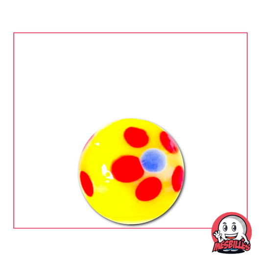 Bille Pâquerette Jaune 16 mm est une bille d'art, de fabrication artisanale.