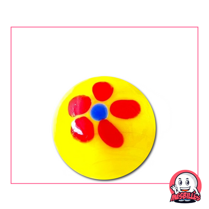 Une touche de pétales floraux sur fond Jaune, pour les amateurs de billes délicates.