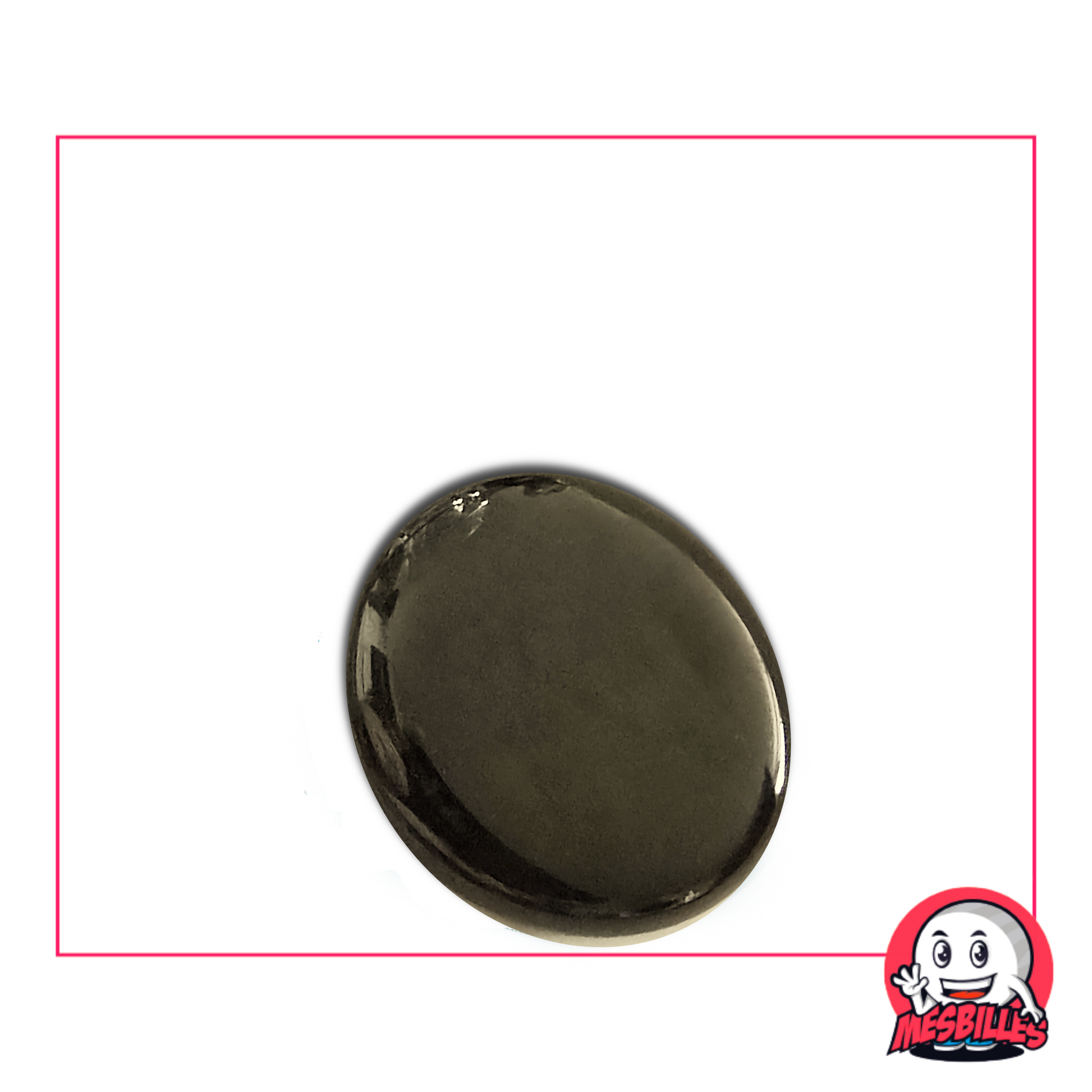 Flache Murmeln, transluzent, sehr dunkel, 30 mm, namens Loupe Ambre-Nuit – einzeln erhältlich auf MeineMurmeln.de