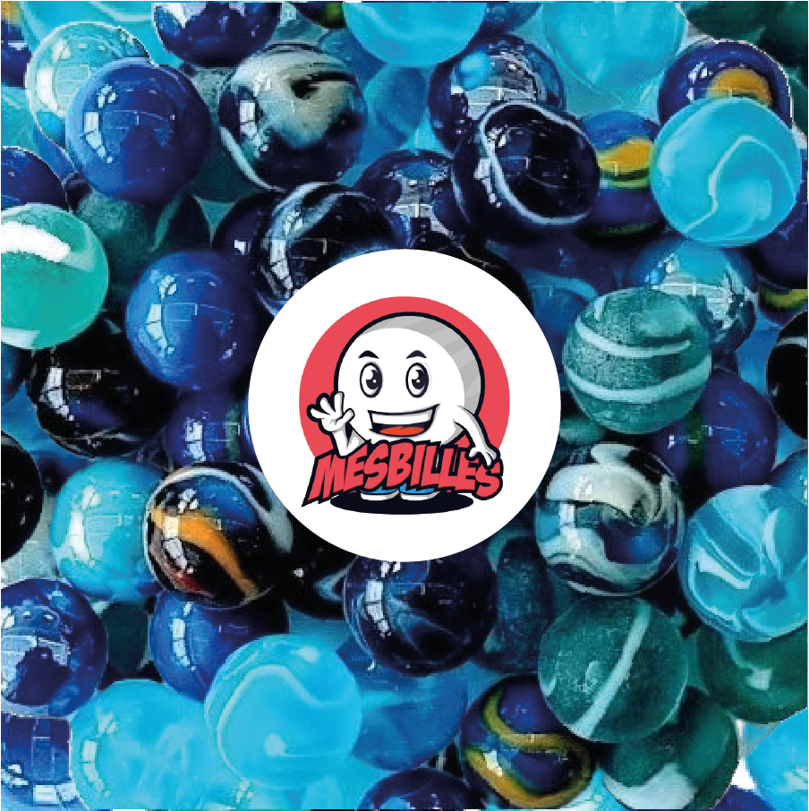 Les Filets de 55 Billes Requins  MesBilles sont des créations originales, mélange de billes de 12 mm à 25 mm