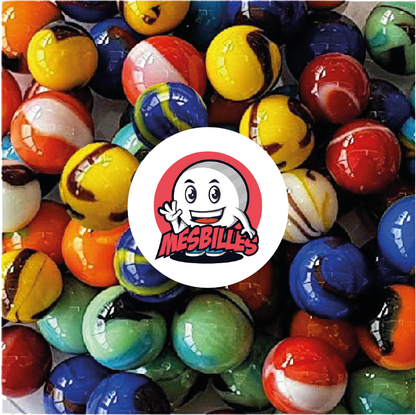 Collection 55 Billes Jungle MesBilles : assortiment éclatant de billes multicolores inspirées de la faune et de la flore exotiques