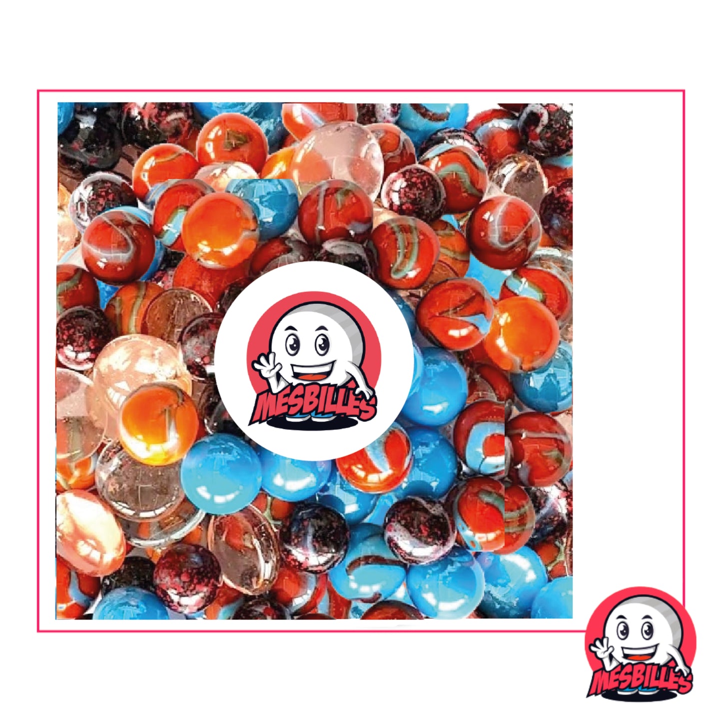 Les Filets de Billes MesBilles sont des créations originales, mélange de billes de 12 mm, 14 mm, 16 mm, 20 mm et 25 mm et billes plates