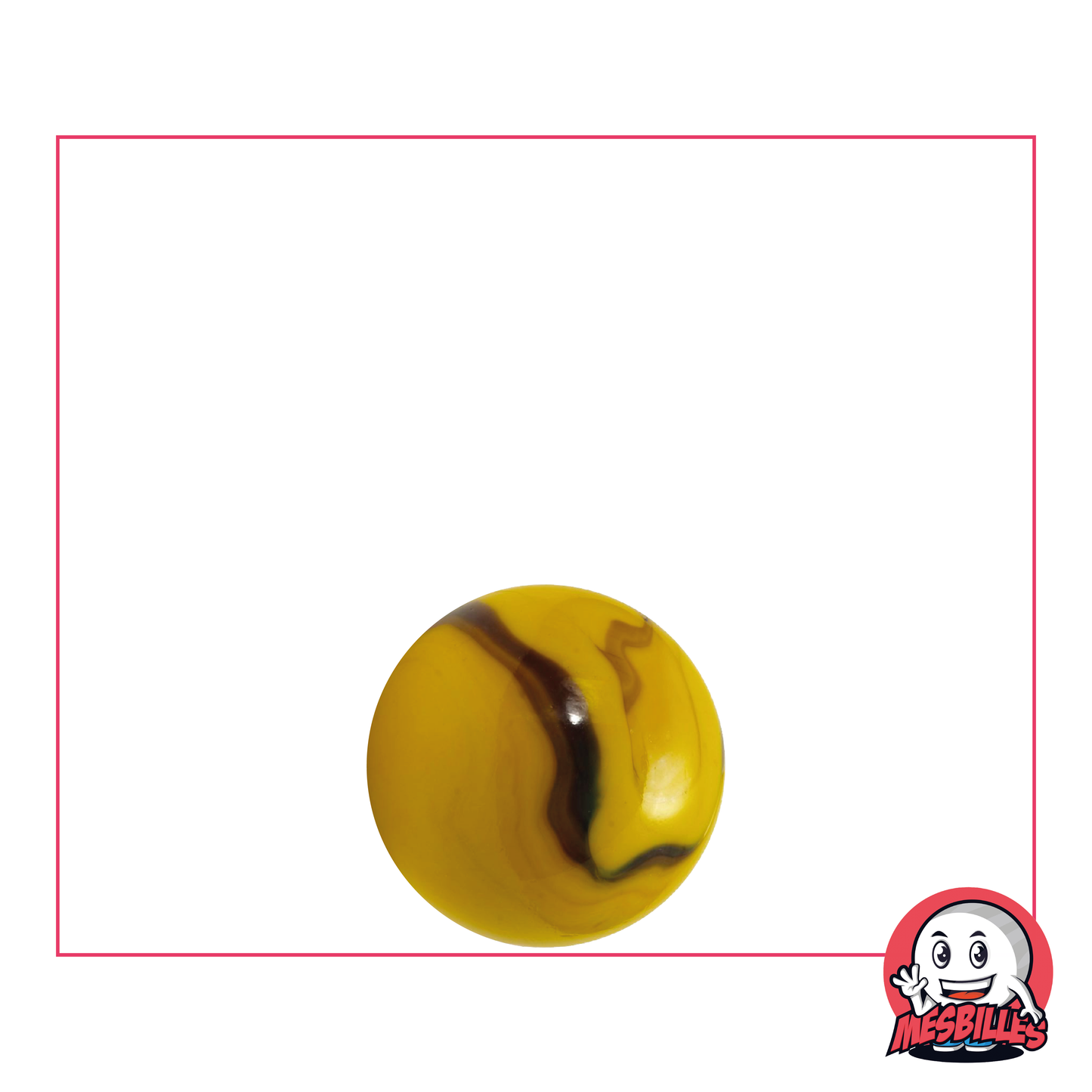 Murmeln Biene, opak, gelb mit braunen Streifen, 14 mm