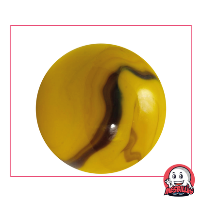 Murmeln Biene, opak, gelb mit braunen Streifen, 42 mm – MeineMurmeln