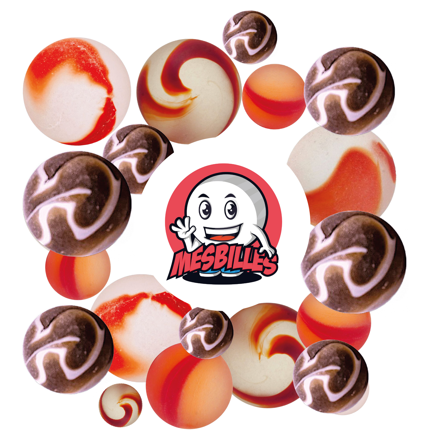 1 Bille Givrée Ambre 25 mm