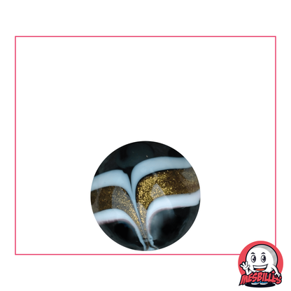 Murmeln-Kunst-16 mm-Verankerung-schwarz-gold-schwarz