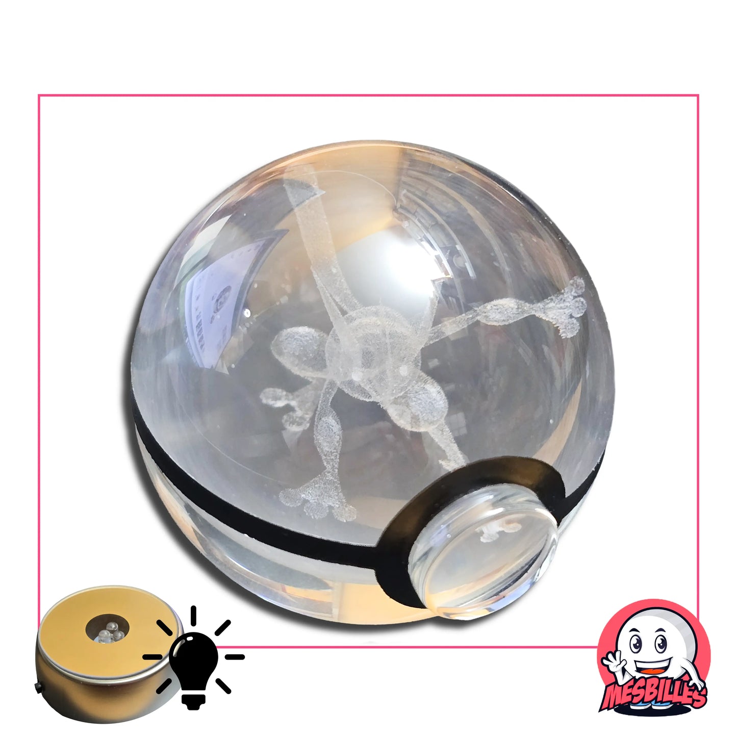 Support lumineux et sa bille Amphinobi 50 mm version « Dresseur » : attrapez-la avant qu’elle ne s'échappe ! ⚡