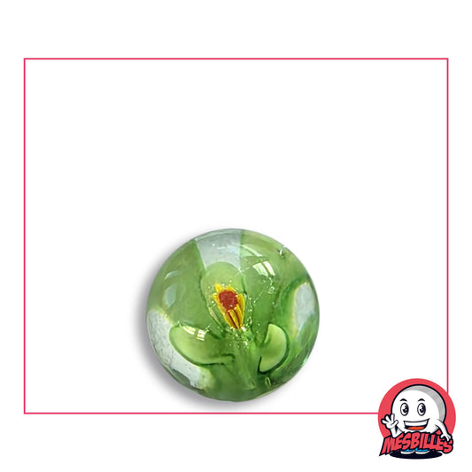 Bille Art Fleur 3D Vert 16 mm verre de Bohême